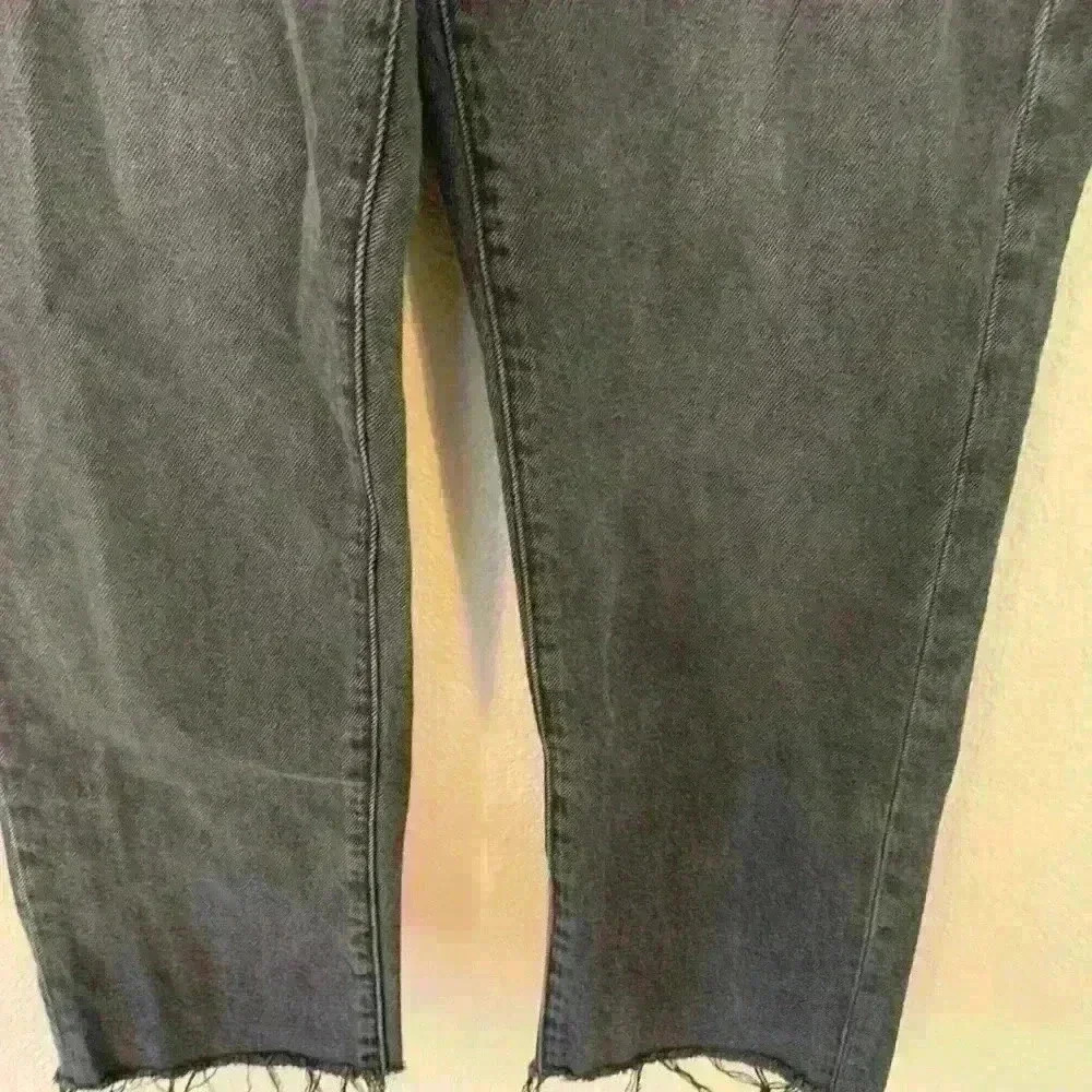Articles of Society black jean sz 28 frayed straight leg high rise grunge goth - Picture 2 of 8